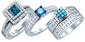 Blue Diamond Bridal Rings