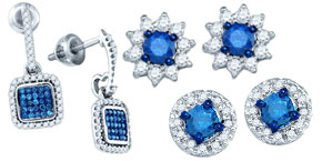 Blue Diamond Earrings