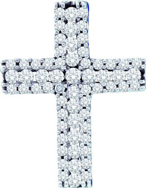 Diamond Cross Pendant 14K White Gold 0.50 cts. GD-53899