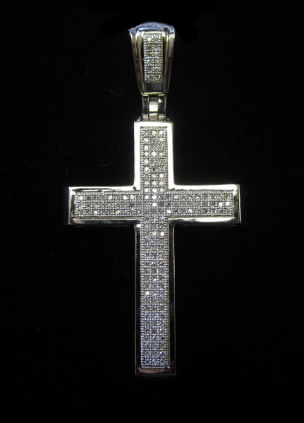 Diamond Cross Pendant 10K White Gold 0.50 cts. GD-57755