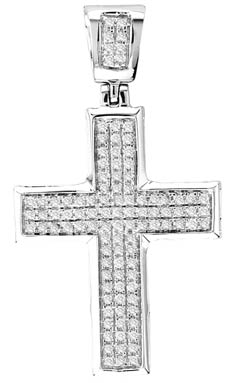 Diamond Cross Pendant 10K White Gold 0.50 cts. GS-21737