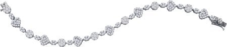 Diamond Heart Bracelet 14K White Gold 4.75 cts. GD-34355
