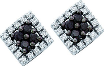 10K White Gold Black Diamond Earrings 0.25 cts. GD-57370 - Click Image to Close