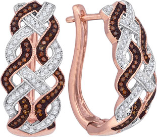 Ladies Diamond Fashion Earrings 10K Rose Gold 0.45 cts. GD-88330 - Click Image to Close