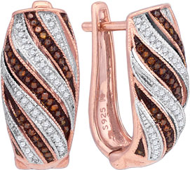 Ladies Diamond Fashion Earrings 10K Rose Gold 0.33 cts. GD-88333 - Click Image to Close