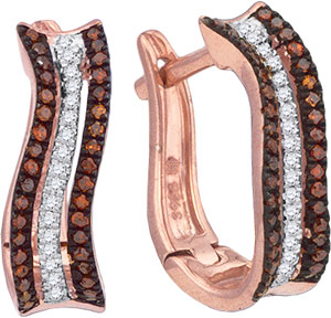 Ladies Diamond Fashion Earrings 10K Rose Gold 0.25 cts. GD-88334 - Click Image to Close