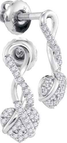 Diamond Fashion Earrings 10K White Gold 0.15 cts. GD-98326 - Click Image to Close