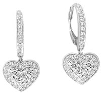 Ladies Diamond Heart Earrings 14K Yellow Gold 1.00 ct. GS-21182 - Click Image to Close