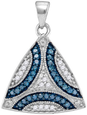 Blue Diamond Fashion Pendant 10K White Gold 0.33 cts. GD-104337 - Click Image to Close