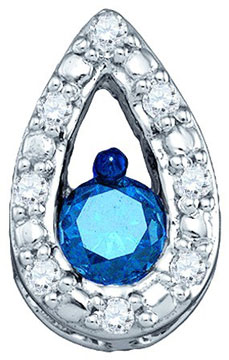 Blue Diamond Fashion Pendant 10K White Gold 0.16 cts. GD-79475 - Click Image to Close