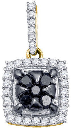 Black Diamond Fashion Pendant 10K White Gold 0.50 cts. GD-83400 - Click Image to Close