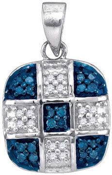 Blue Diamond Fashion Pendant 10K White Gold 0.20 cts. GD-89074 - Click Image to Close