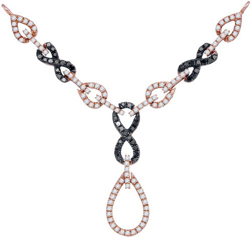 Black Diamond Fashion Necklace 10K Rose Gold 0.80 cts. GD-93102