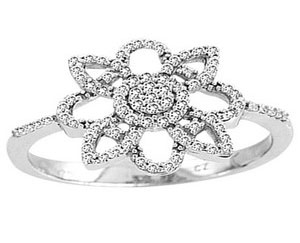Ladies Diamond Fashion Ring 14K White Gold 0.27 cts. CL-86103 - Click Image to Close
