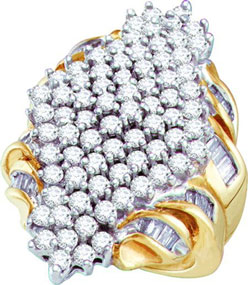 Diamond Cocktail Ring 10K Yellow Gold 3.00 ct. GD-10019 - Click Image to Close