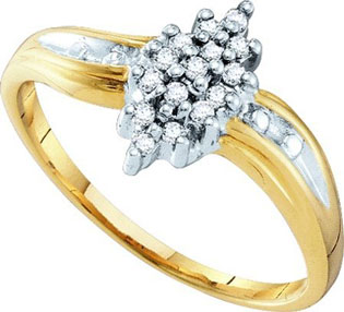 Diamond Cocktail Ring 10K Yellow Gold 0.10 cts. GD-10035