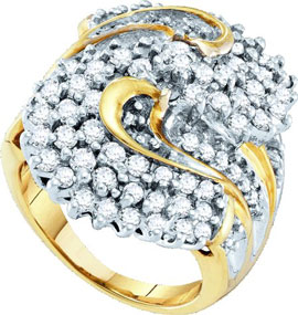 Diamond Cocktail Ring 10K Yellow Gold 2.00 ct GD-11292