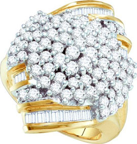 Diamond Cocktail Ring 10K Yellow Gold 2.00 ct GD-11293