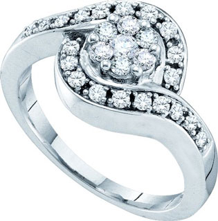 Ladies Diamond Flower Ring 14K White Gold 0.50 cts. GD-18679