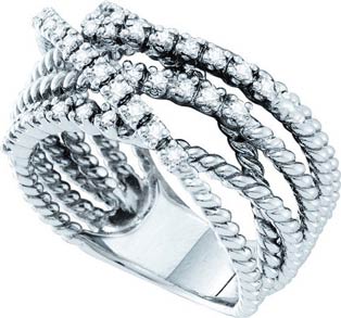 Diamond Cocktail Ring 14K White Gold 0.45 cts. GD-26173
