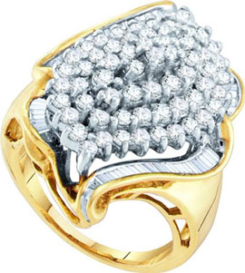 Diamond Cocktail Ring 10K Yellow Gold 2.00 ct GD-27520 - Click Image to Close