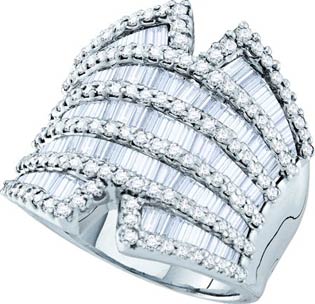 Diamond Cocktail Ring 14K White Gold 2.82 cts GD-28211