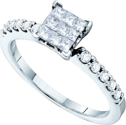 Ladies Diamond Fashion Ring 14K White Gold 0.50 cts. GD-38756 - Click Image to Close