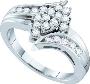 Ladies Diamond Fashion Ring 14K White Gold 0.50 cts. GD-44486 - Click Image to Close