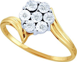 Diamond Cocktail Ring 10K Yellow Gold 0.04 cts. GD-45970