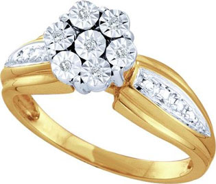 Diamond Cocktail Ring 10K Yellow Gold 0.04 cts. GD-45972