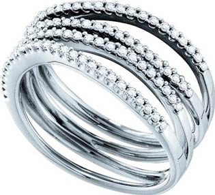 Diamond Cocktail Ring 14K White Gold 0.50 cts GD-48412
