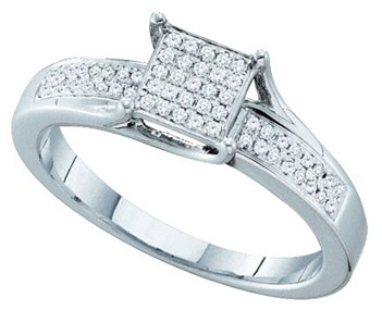 Ladies Diamond Fashion Ring 10K White Gold 0.15 cts. GD-49863 - Click Image to Close