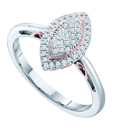 Ladies Diamond Fashion Ring 10K White Gold 0.15 cts. GD-51221 - Click Image to Close