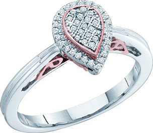 Ladies Diamond Fashion Ring 10K Two Tone Gold 0.12 cts. GD-51222