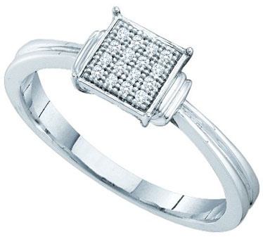 Ladies Diamond Fashion Ring 10K White Gold 0.05 cts. GD-52093