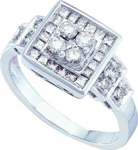 Ladies Diamond Fashion Ring 14K White Gold 0.75 cts. GD-53043 - Click Image to Close