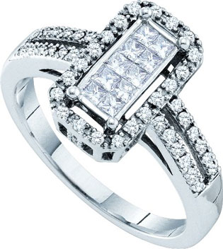 Ladies Diamond Fashion Ring 14K White Gold 0.39 cts. GD-53179 - Click Image to Close