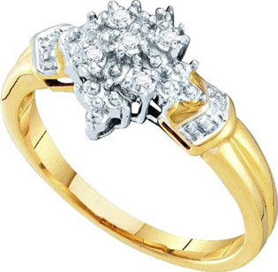 Diamond Cocktail Ring 10K Yellow Gold 0.04 cts. GD-55727 - Click Image to Close