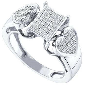 Ladies Diamond Fashion Ring 10K White Gold 0.20 cts. GD-55960 - Click Image to Close