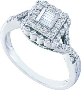 Ladies Diamond Fashion Ring 10K White Gold 0.25 cts. GD-58727