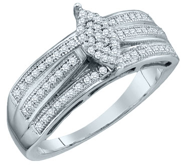 Ladies Diamond Fashion Ring 10K White Gold 0.25 cts. GD-63799