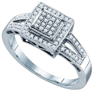 Ladies Diamond Fashion Ring 10K White Gold 0.20 cts. GD-64636 - Click Image to Close