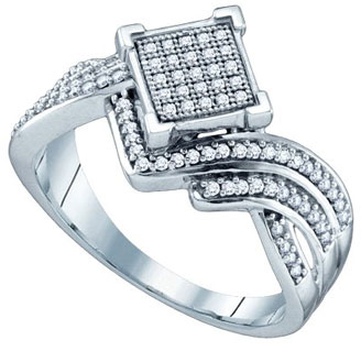 Ladies Diamond Fashion Ring 10K White Gold 0.33 cts. GD-64681 - Click Image to Close