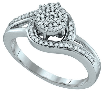 Ladies Diamond Fashion Ring 10K White Gold 0.25 cts. GD-64829
