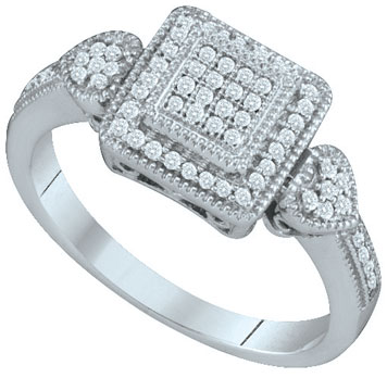 Ladies Diamond Fashion Ring 10K White Gold 0.20 cts. GD-64897