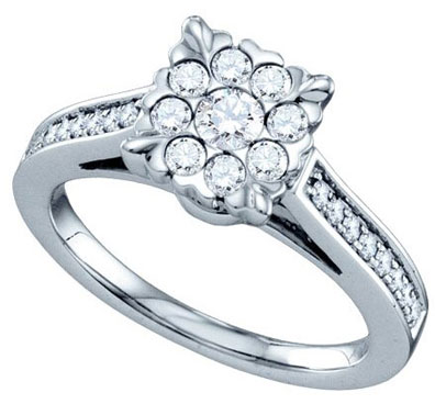 Ladies Diamond Fashion Ring 14K White Gold 0.51 cts. GD-67274