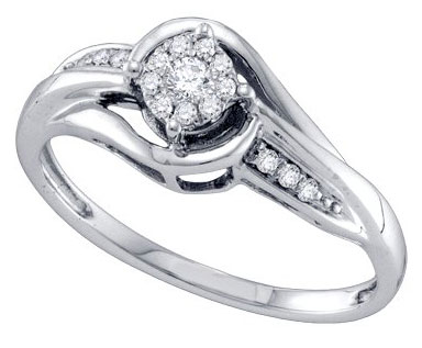 Ladies Diamond Fashion Ring 14K White Gold 0.15 cts. GD-69794 - Click Image to Close