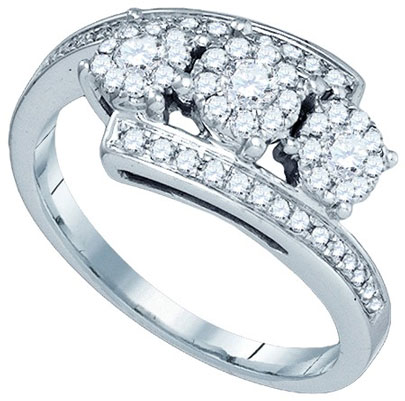 Ladies Diamond Fashion Ring 14K White Gold 0.50 cts. GD-69804 - Click Image to Close