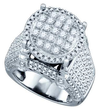 Ladies Diamond Fashion Ring 10K White Gold 1.82 cts. GD-71698 - Click Image to Close