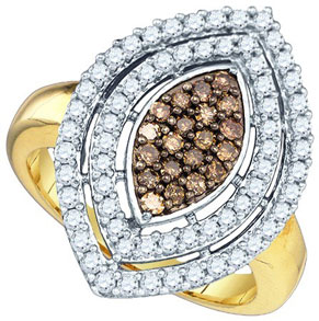 Cognac Brown Diamond Ring 10K Yellow Gold 1.00 ct. GD-72948